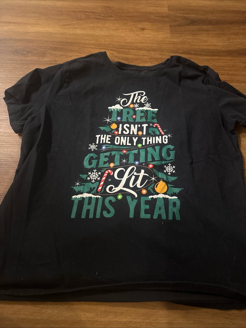 The tree isn't the only thing getting lit this year - holiday shirt Size XL